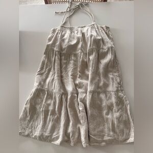 Girls' Cream Tiered Halter Dress